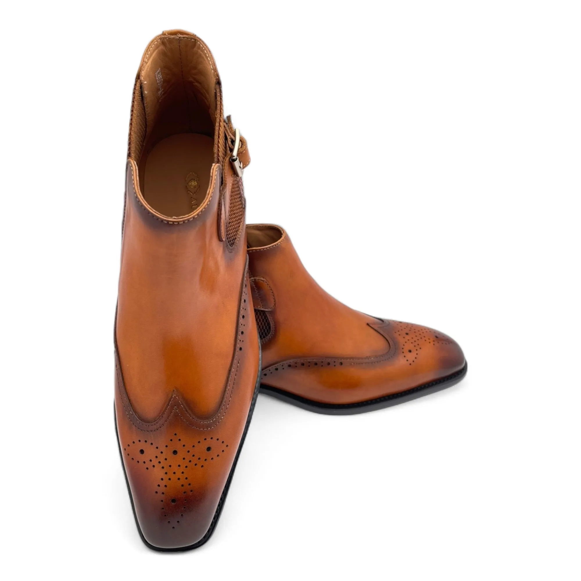 Embossed Croc Leather Dress Boot