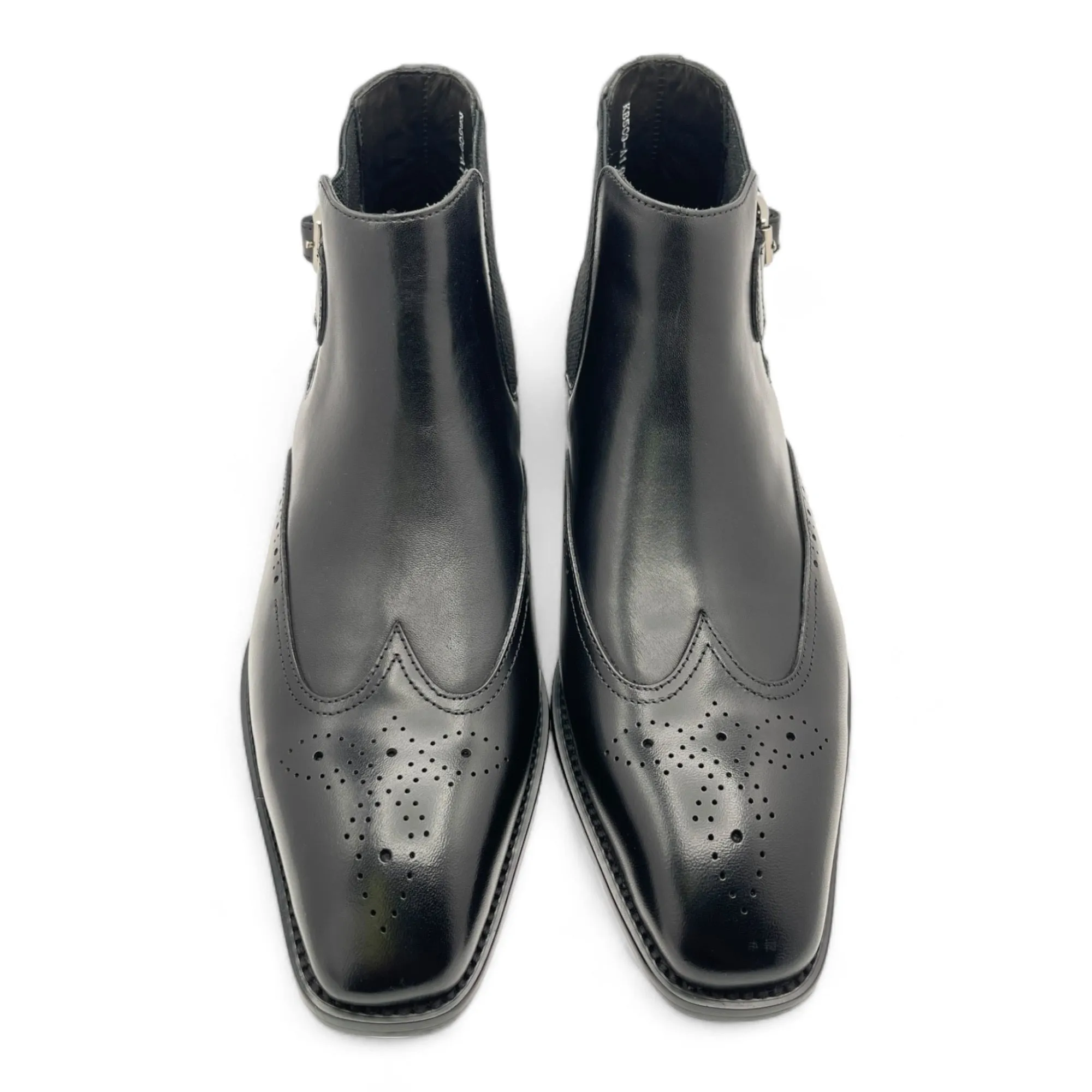 Embossed Croc Leather Dress Boot