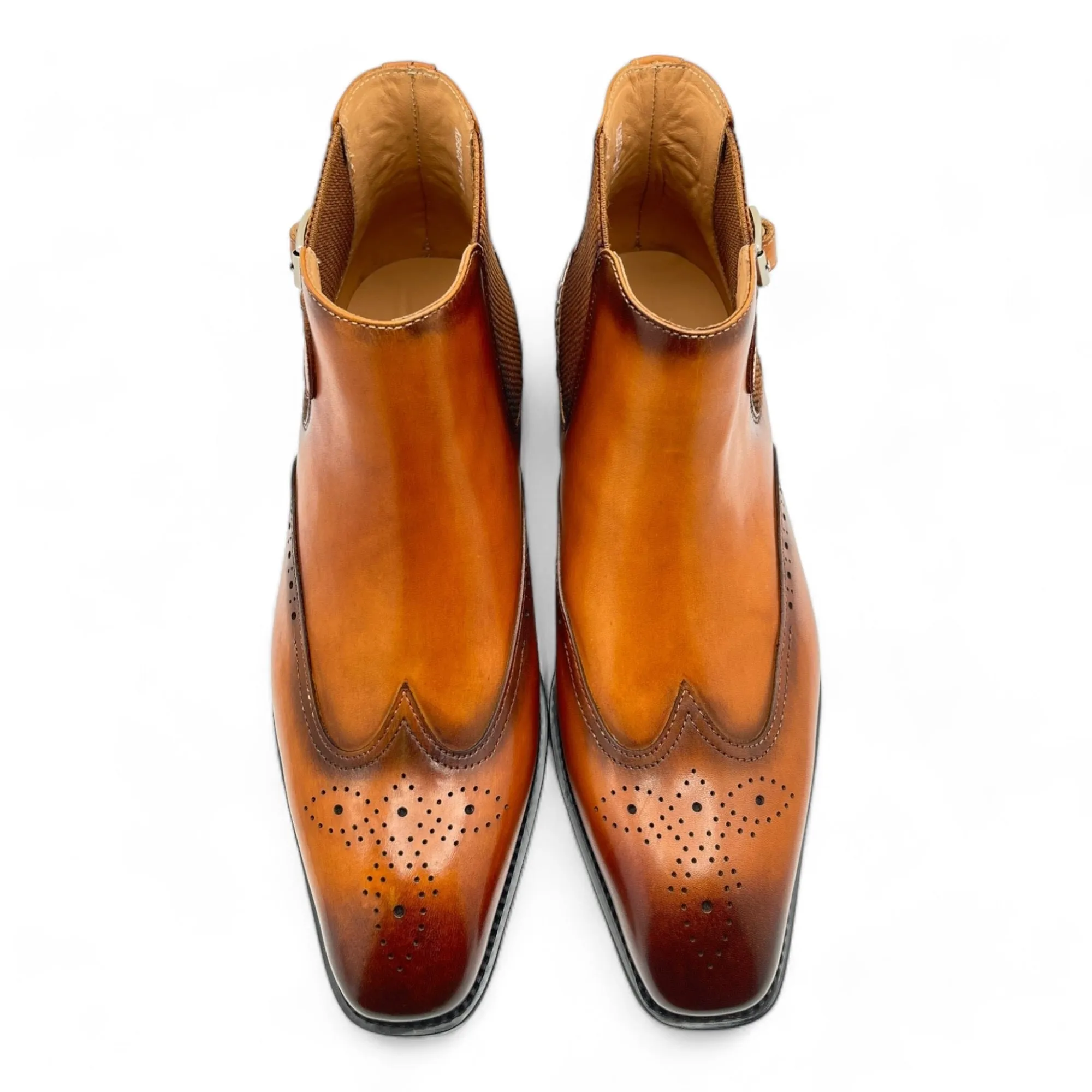 Embossed Croc Leather Dress Boot