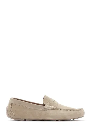 Erkek Bej Deri Casual Loafer