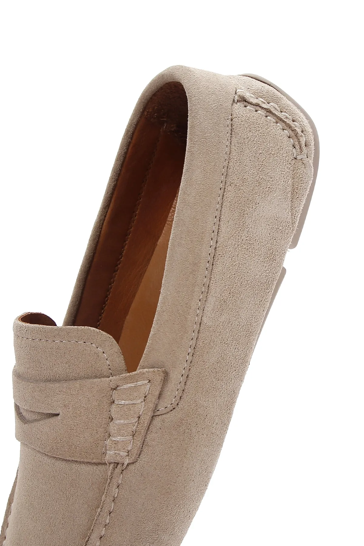 Erkek Bej Deri Casual Loafer