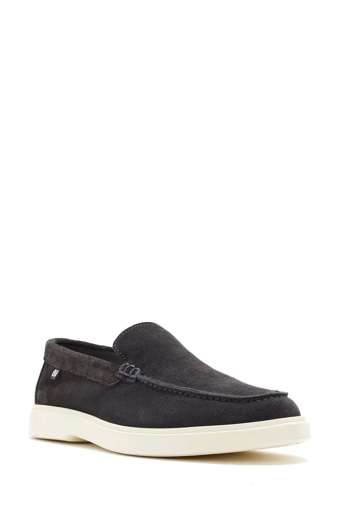 Erkek Gri Süet Deri Casual Loafer