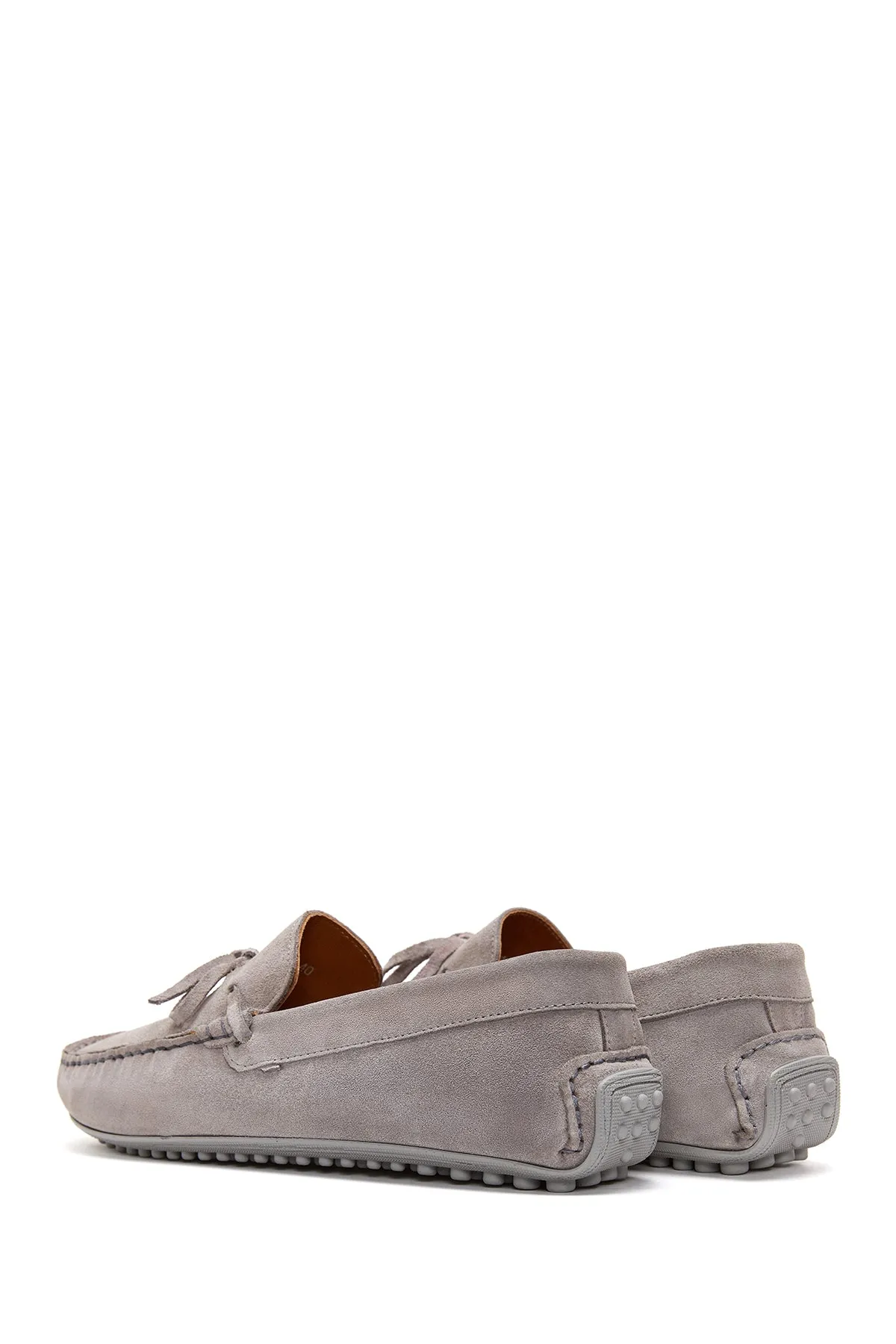Erkek Gri Süet Deri Casual Loafer