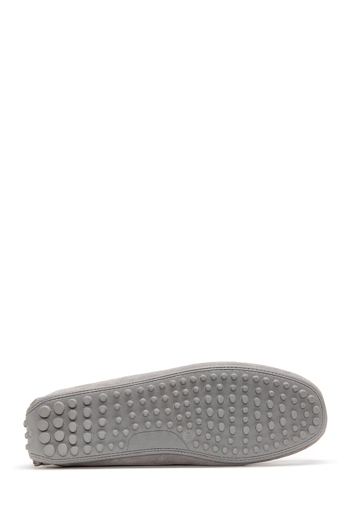 Erkek Gri Süet Deri Casual Loafer