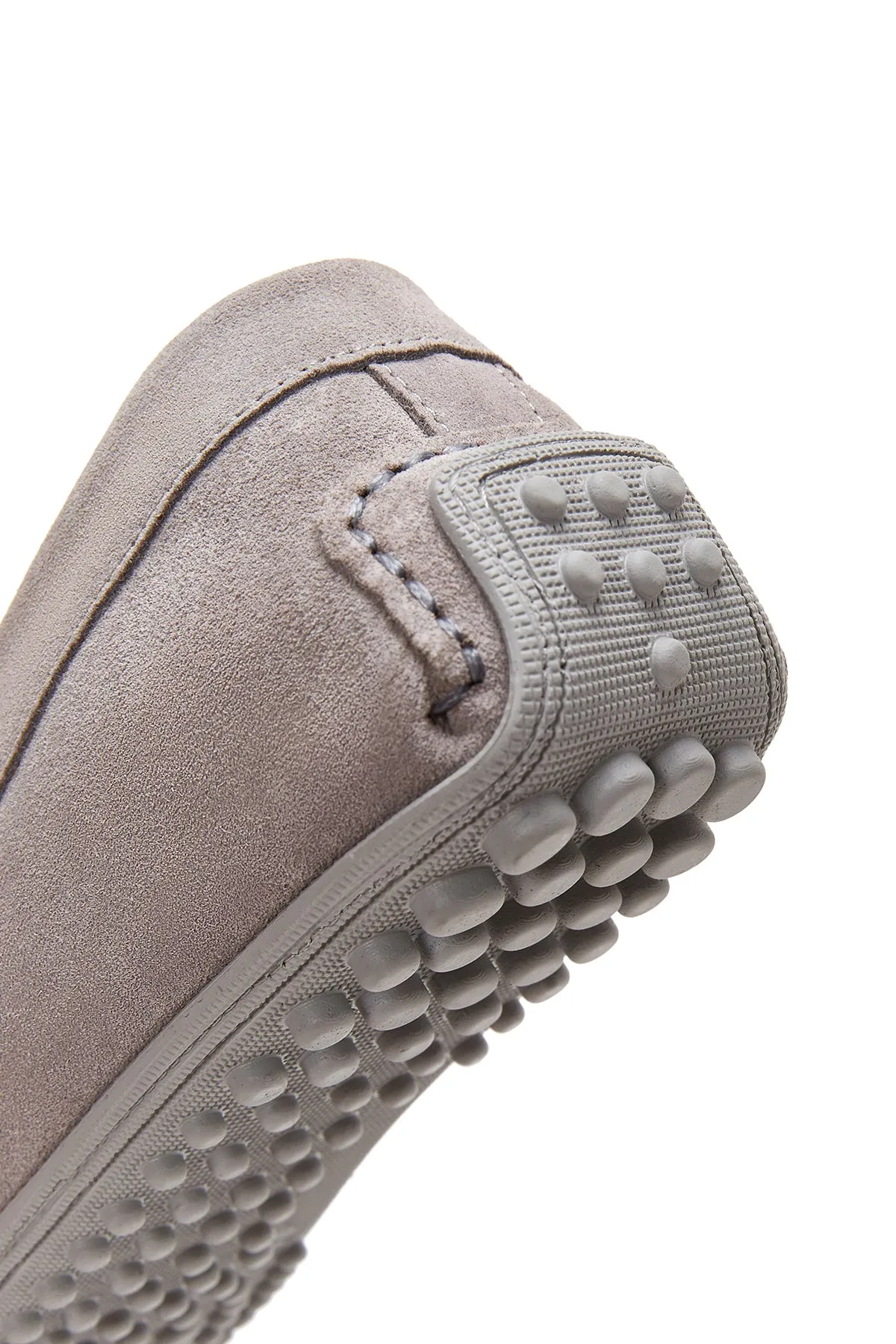 Erkek Gri Süet Deri Casual Loafer