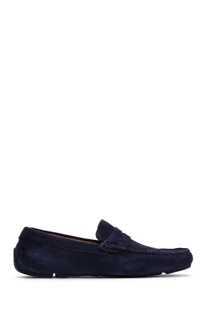 Erkek Lacivert Deri Casual Loafer