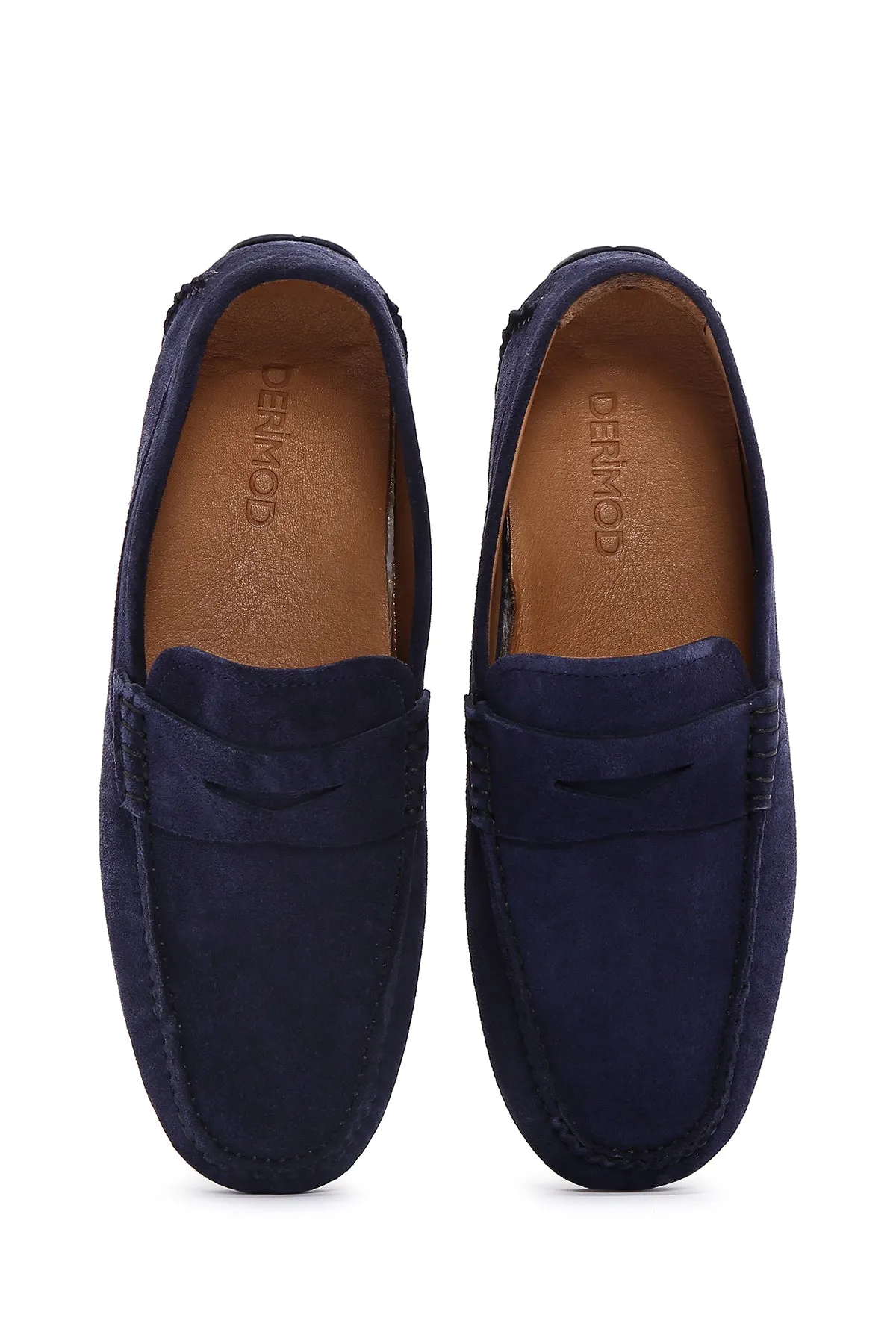 Erkek Lacivert Deri Casual Loafer