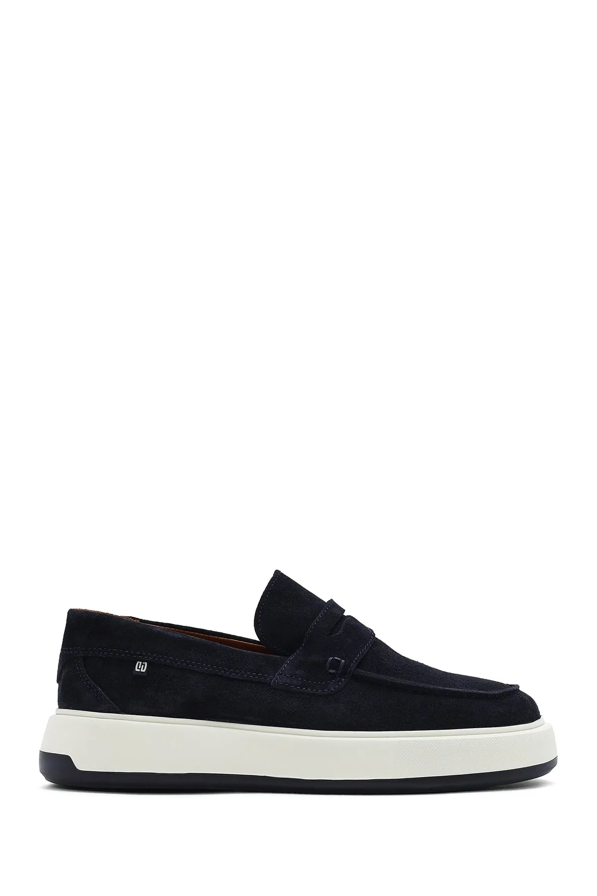 Erkek Lacivert Süet Deri Casual Loafer