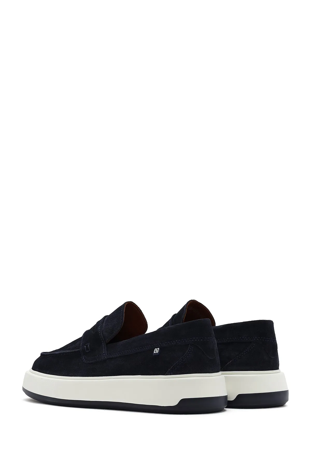 Erkek Lacivert Süet Deri Casual Loafer