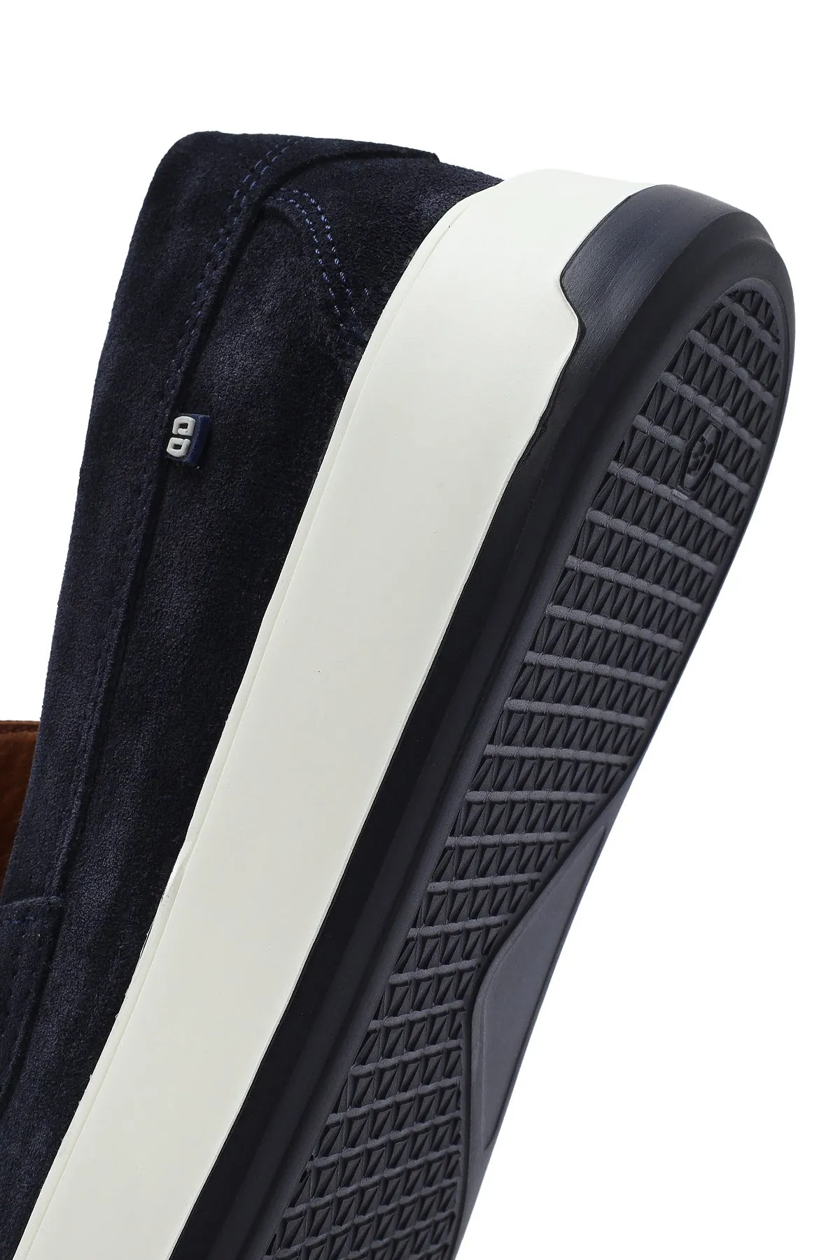 Erkek Lacivert Süet Deri Casual Loafer