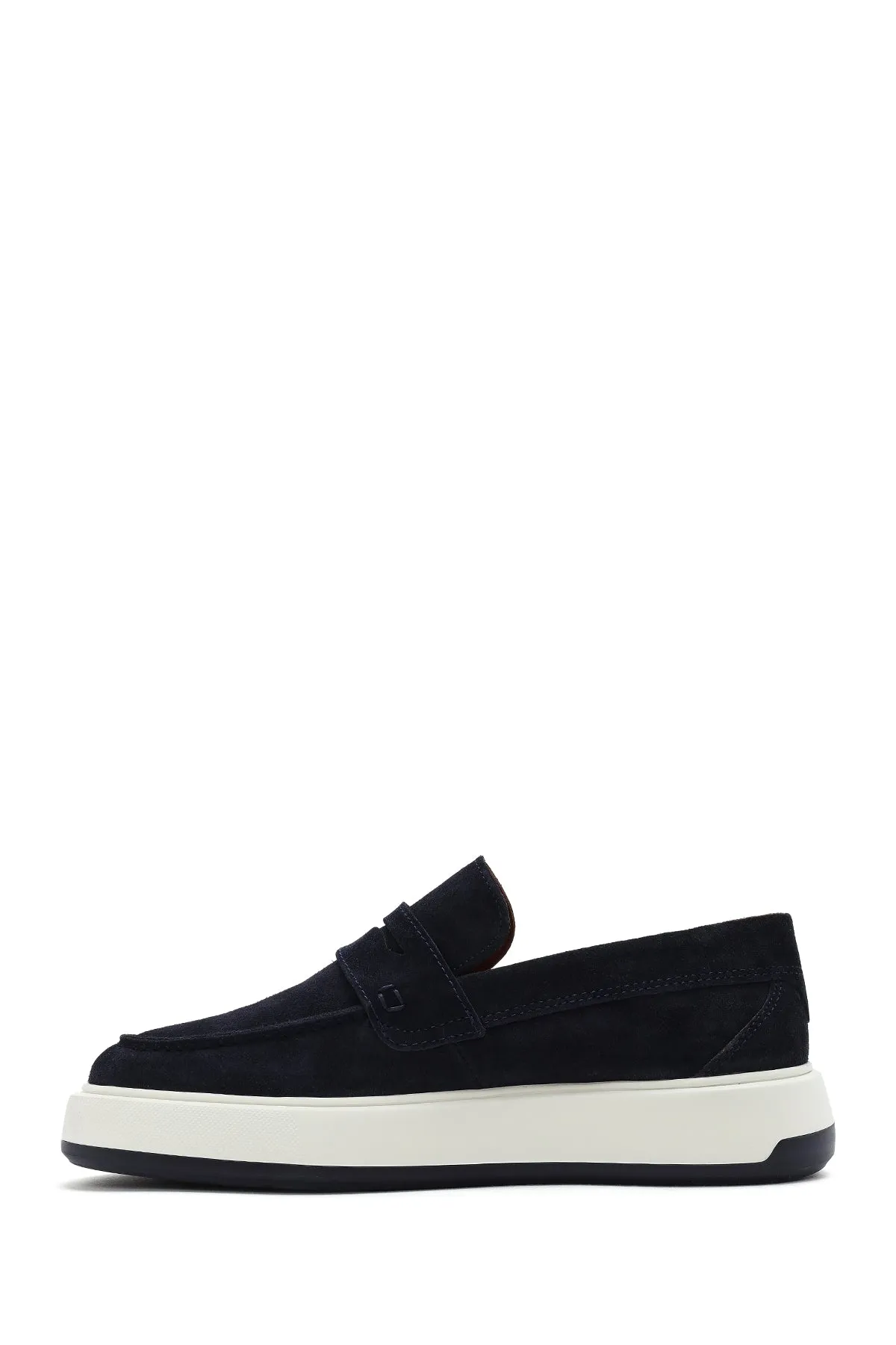 Erkek Lacivert Süet Deri Casual Loafer