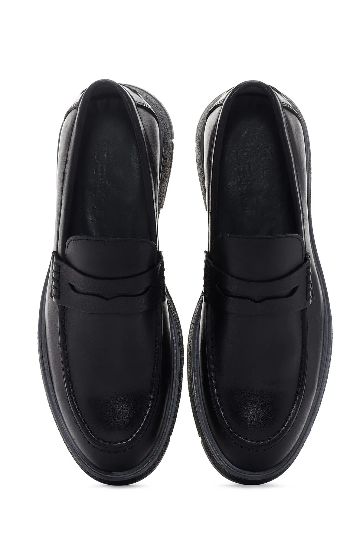Erkek Siyah Casual Deri Loafer