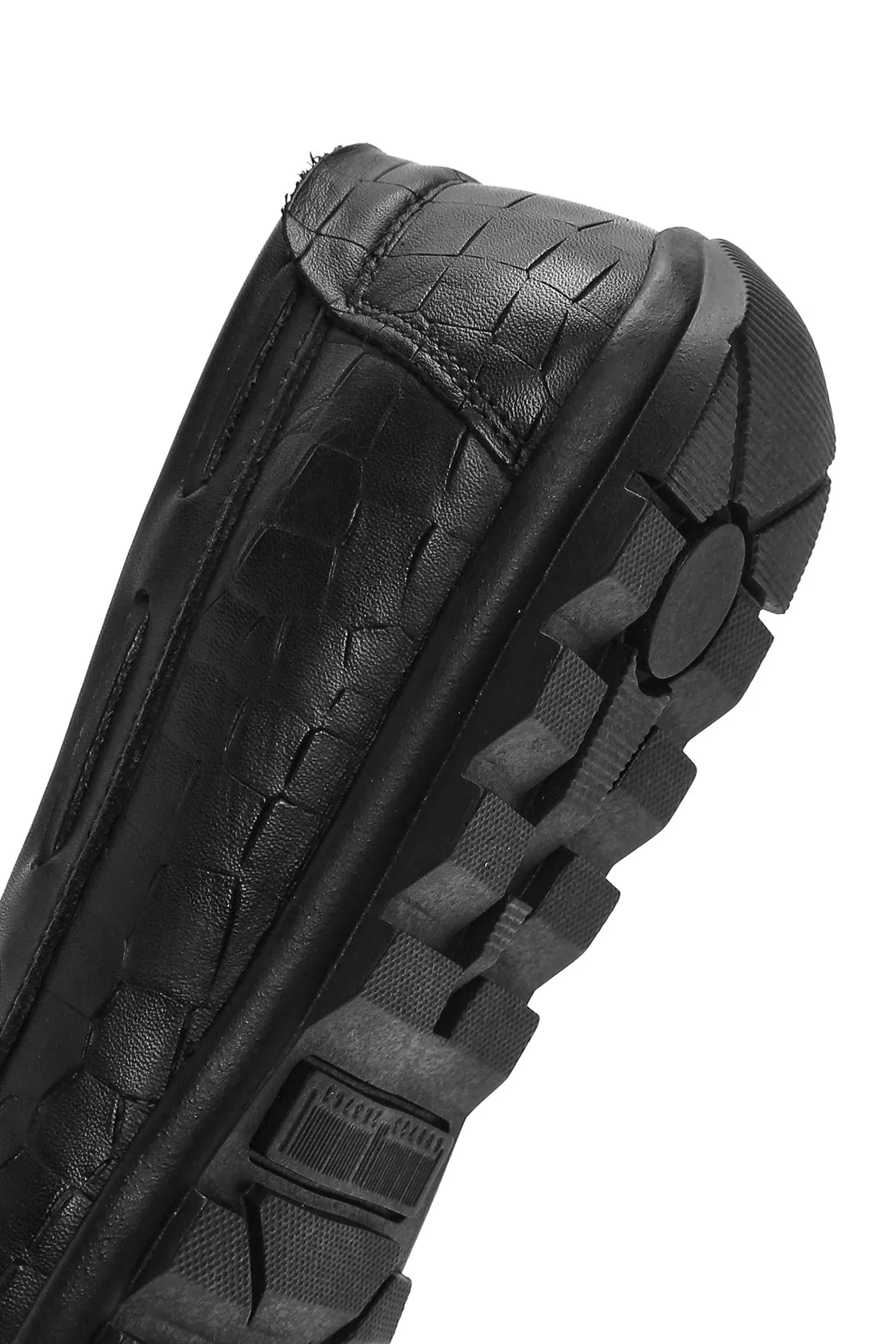 Erkek Siyah Kroko Desenli Deri Casual Loafer