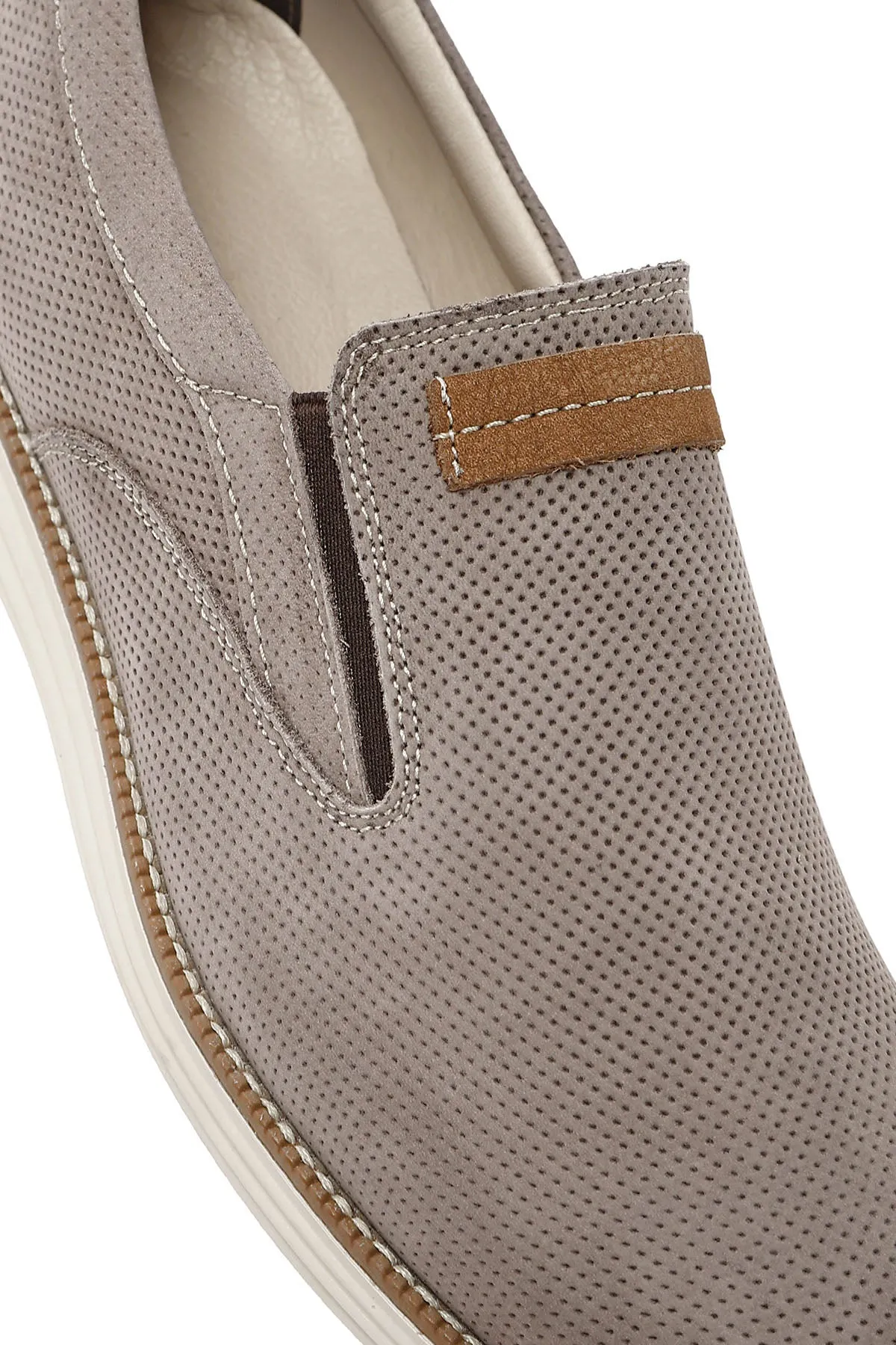 Erkek Vizon Nubuk Deri Casual Loafer