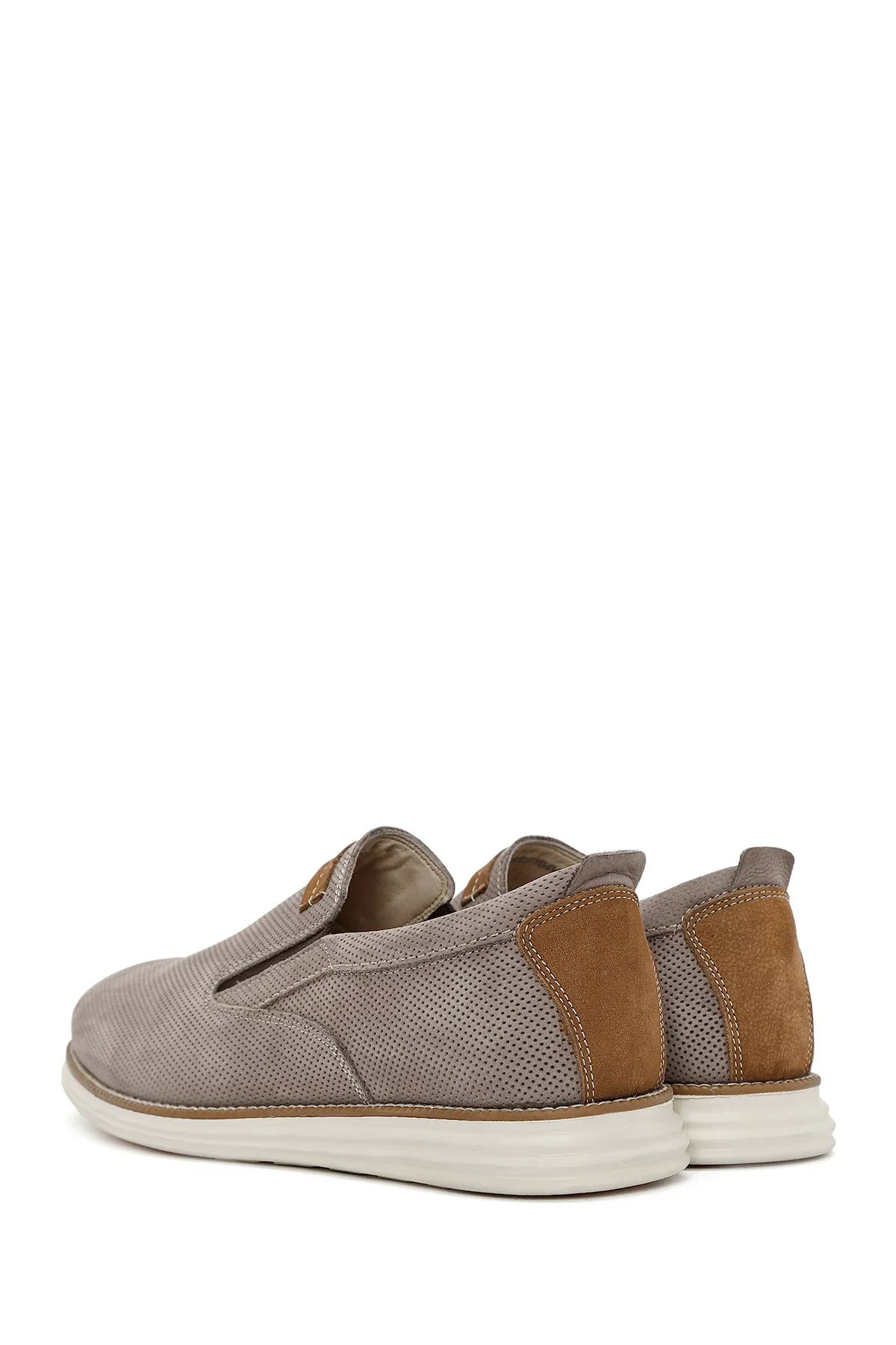 Erkek Vizon Nubuk Deri Casual Loafer