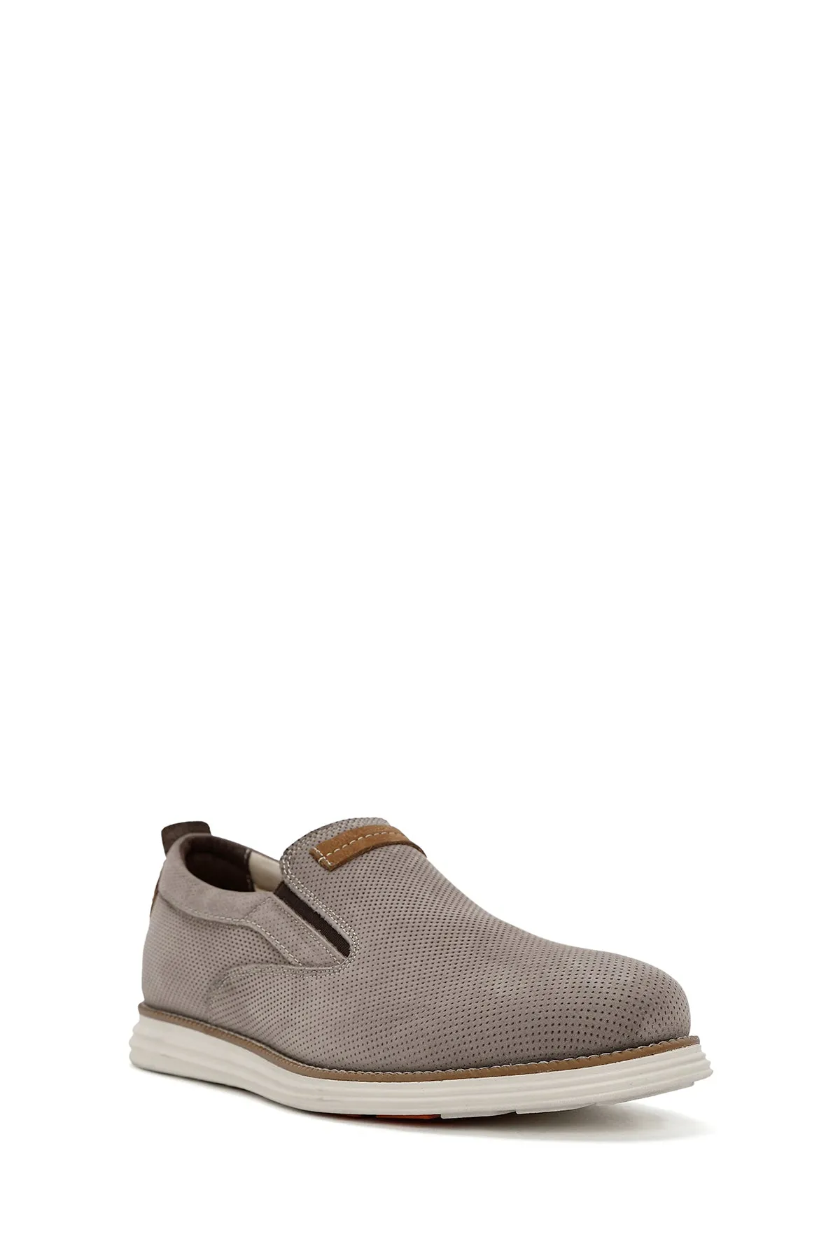 Erkek Vizon Nubuk Deri Casual Loafer