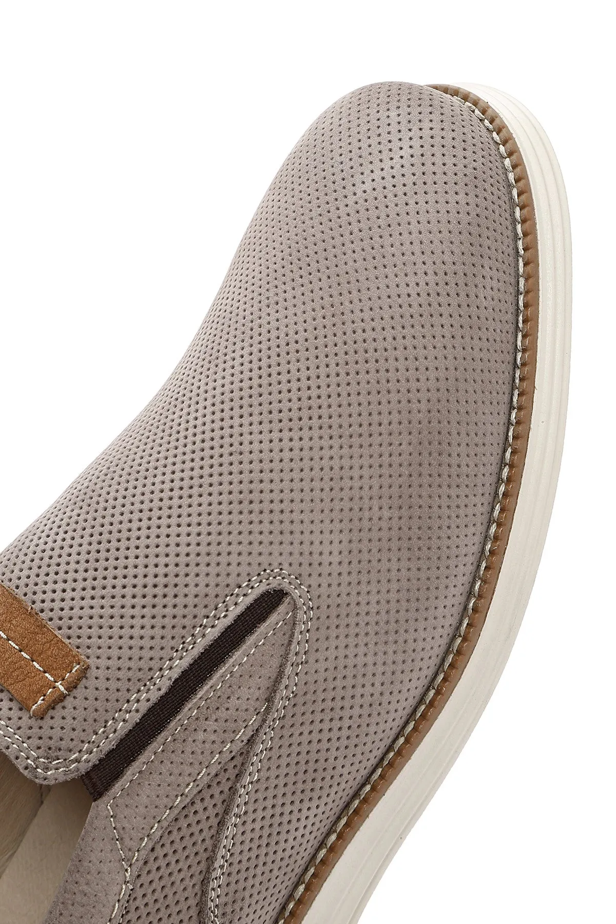 Erkek Vizon Nubuk Deri Casual Loafer