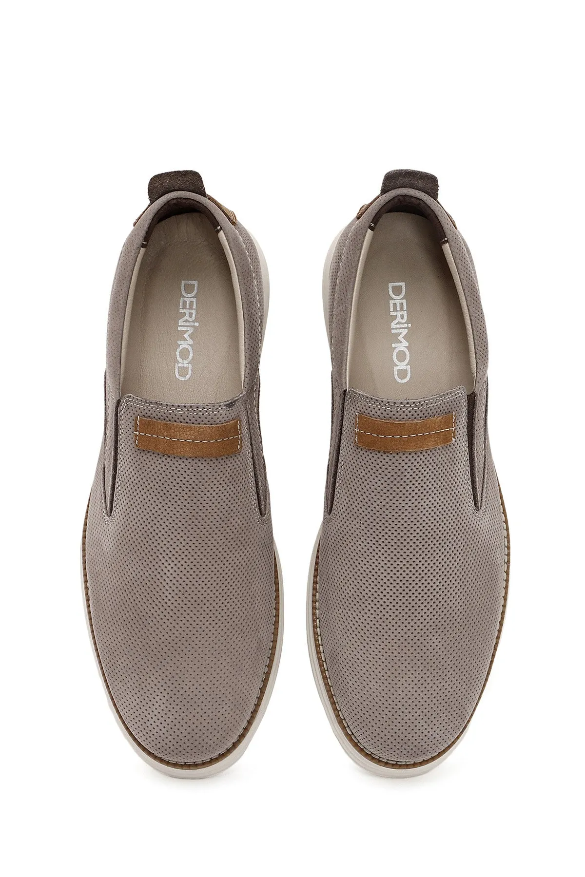 Erkek Vizon Nubuk Deri Casual Loafer