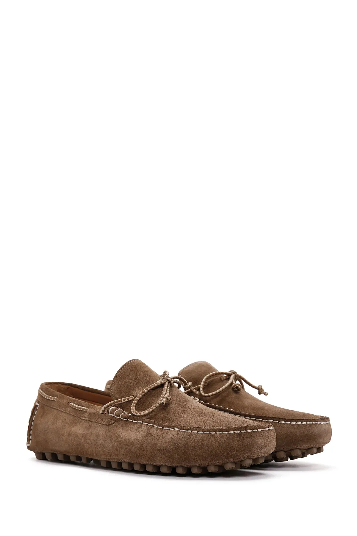 Erkek Vizon Süet Deri Casual Loafer