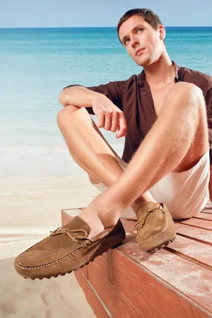 Erkek Vizon Süet Deri Casual Loafer
