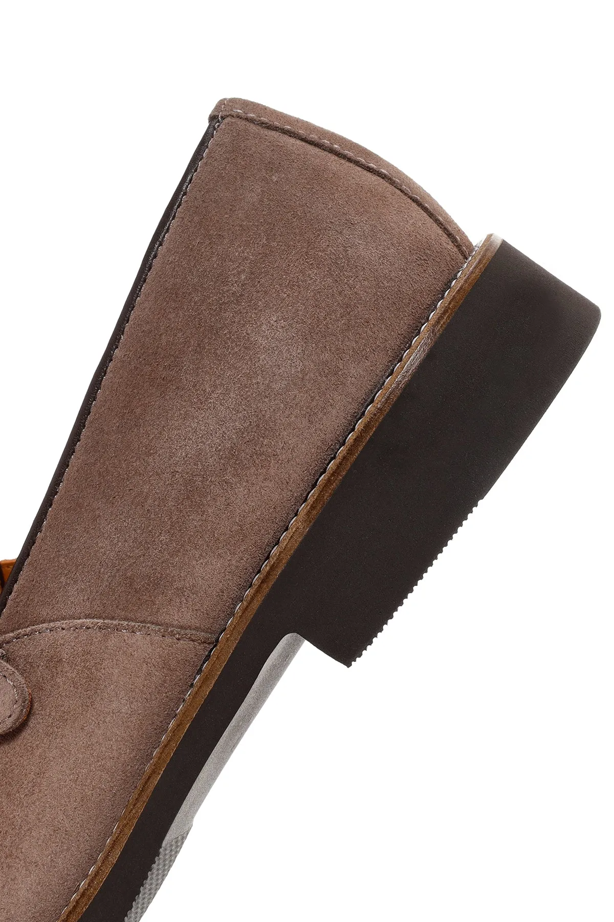 Erkek Vizon Süet Deri Casual Loafer