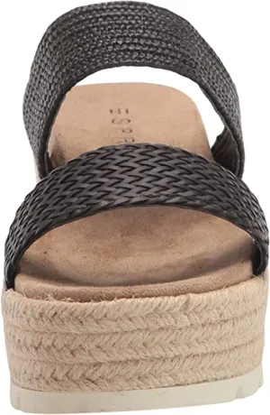 Esprit Women's ARIA Wedge Sandal, Black, 9.5