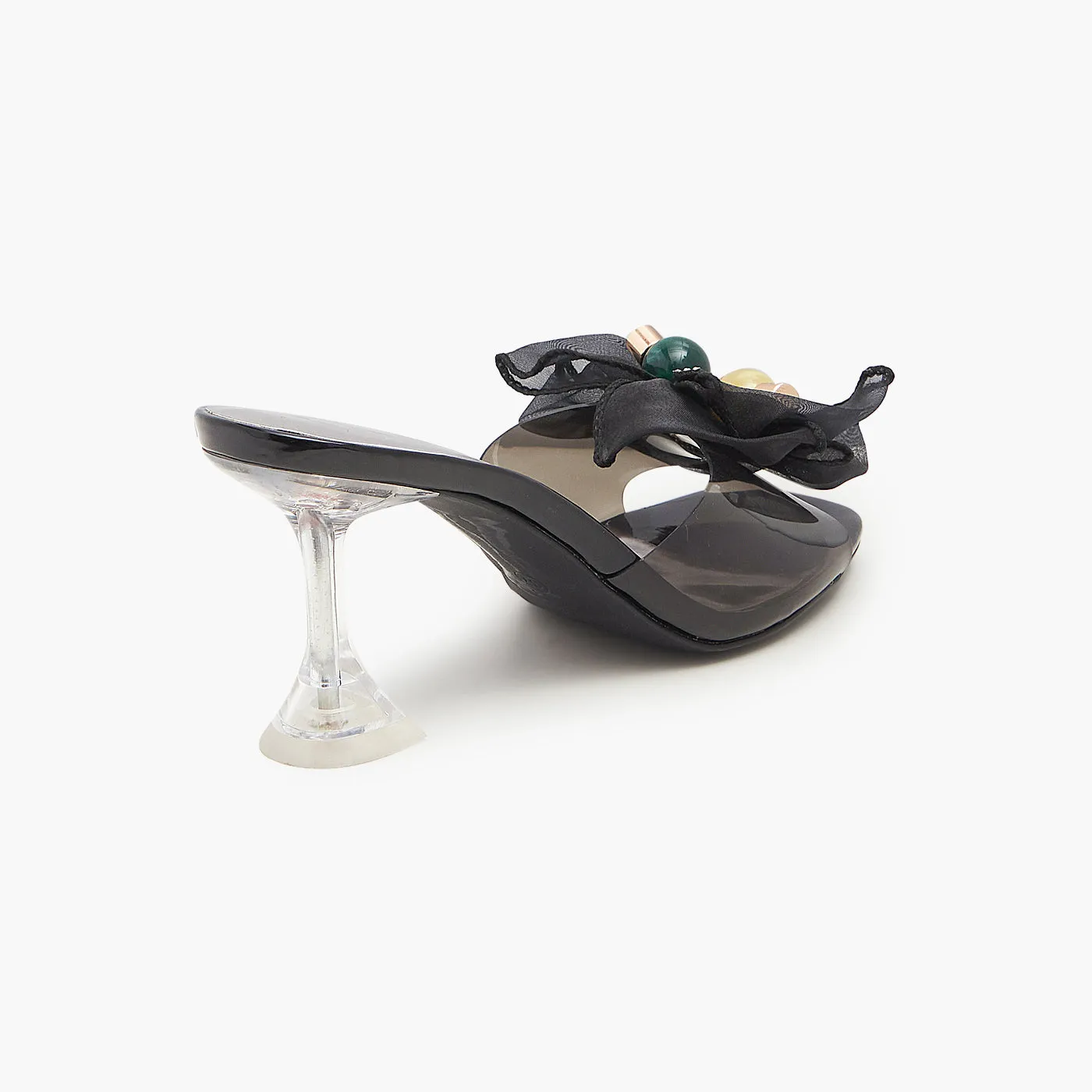 Fabric Bow High Heels