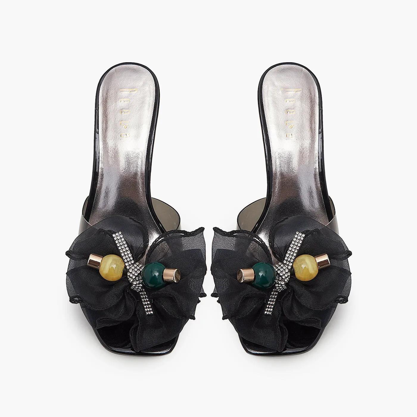 Fabric Bow High Heels