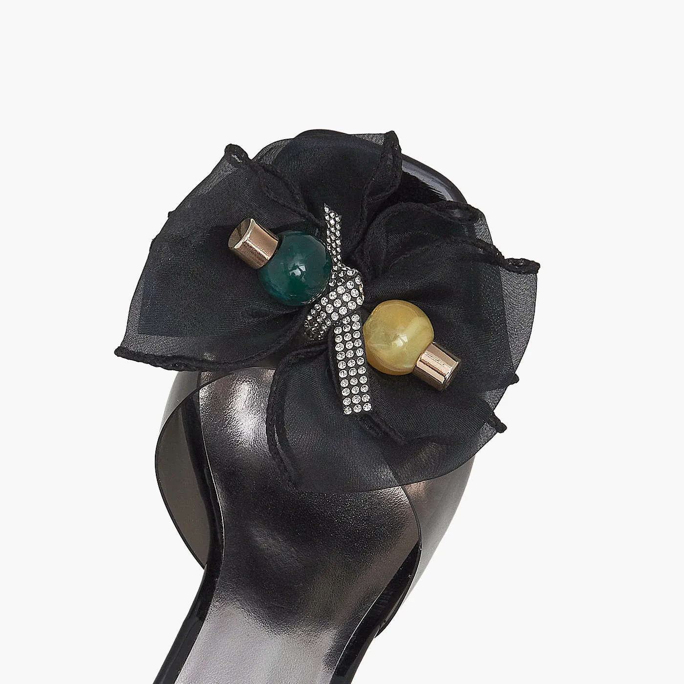 Fabric Bow High Heels