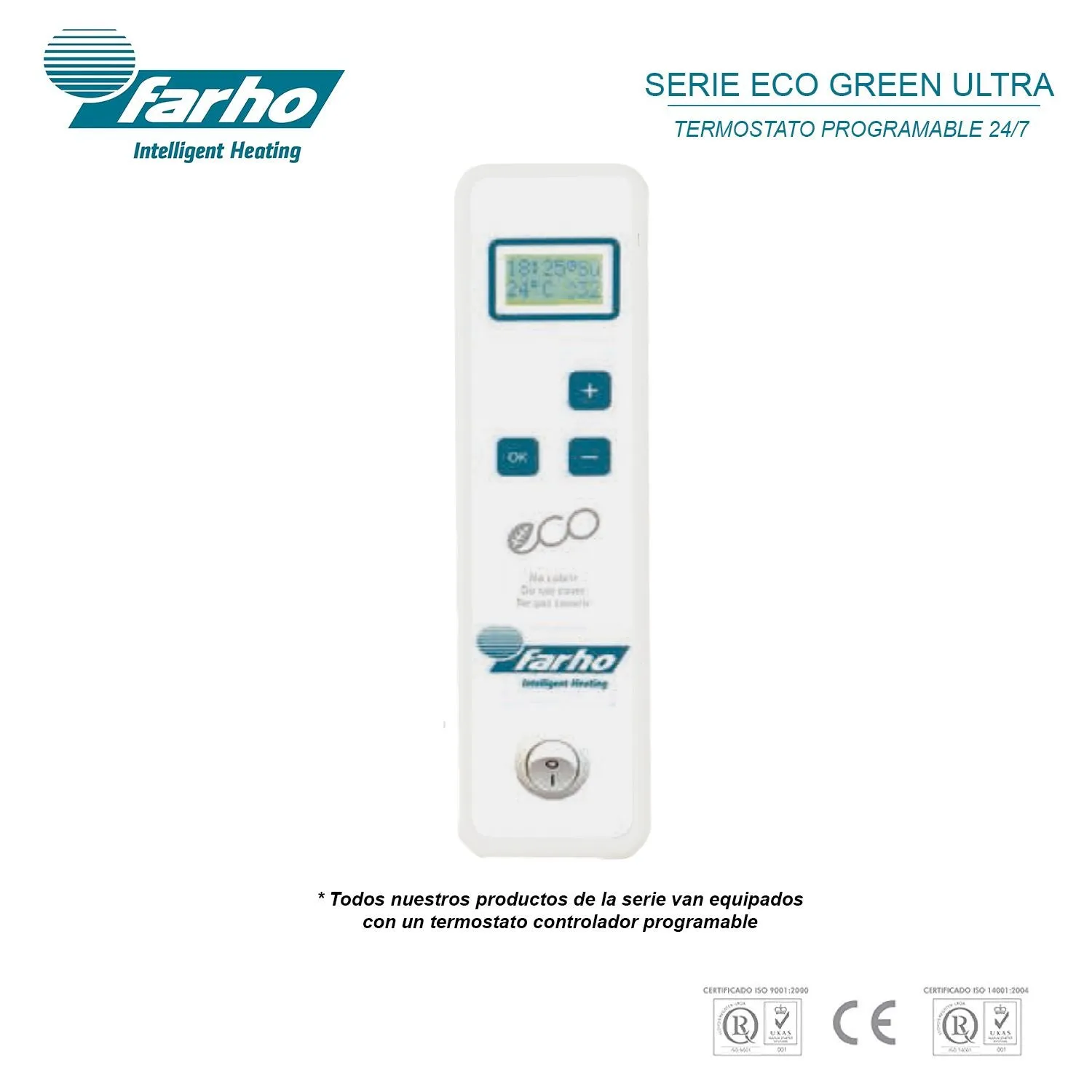 Farho ECGU08 Eco Green Ultra 08 elements 1330W Low Consumption Radiator, Digital and Programmable