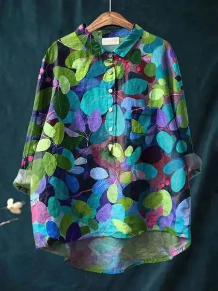 Femke | Linen Blouse with Floral Print