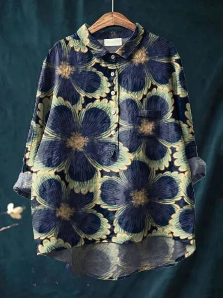 Femke | Linen Blouse with Floral Print