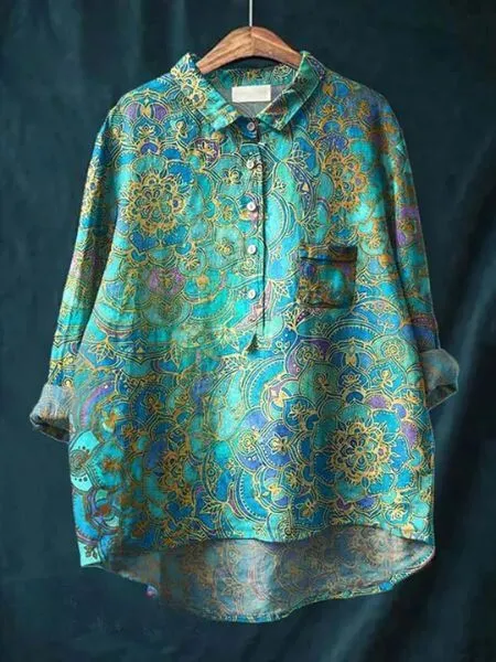 Femke | Linen Blouse with Floral Print