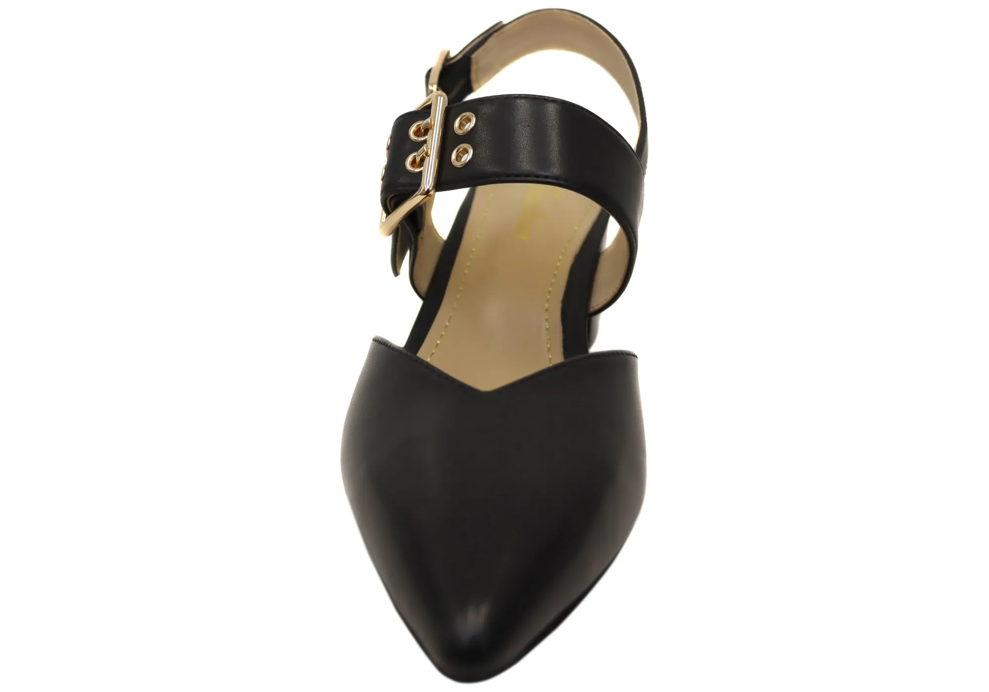 Florsheim Womens Comfortable Leather Adriana Point Toe Block Heels