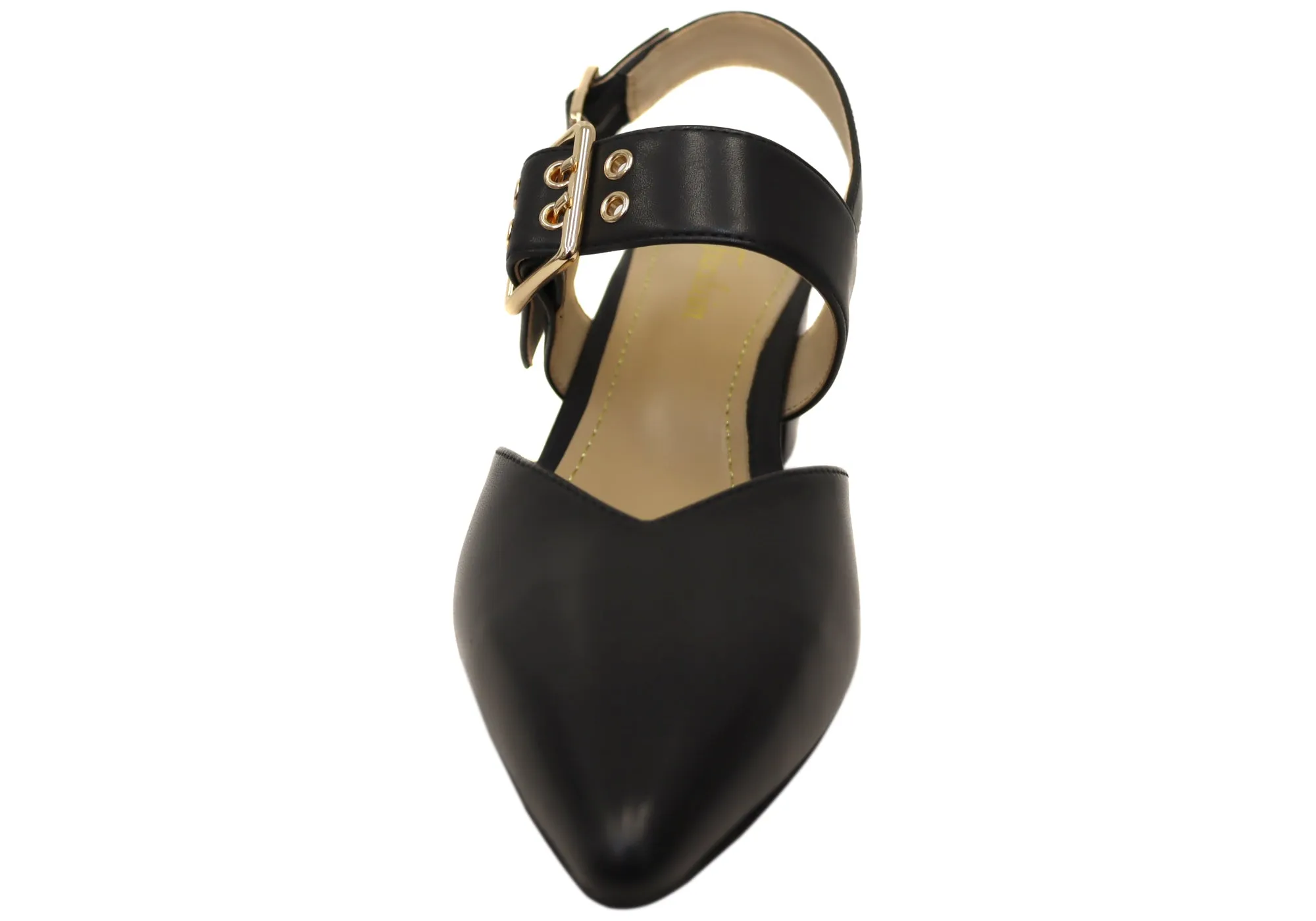 Florsheim Womens Comfortable Leather Adriana Point Toe Block Heels