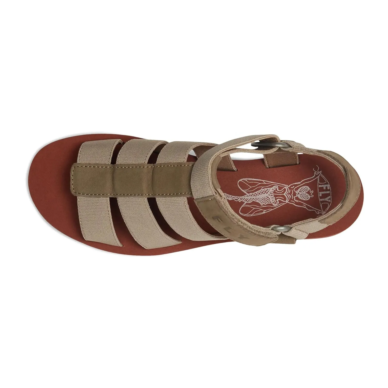 Fly London YOJI198FLY Textile Leather Women's Heels Sandals