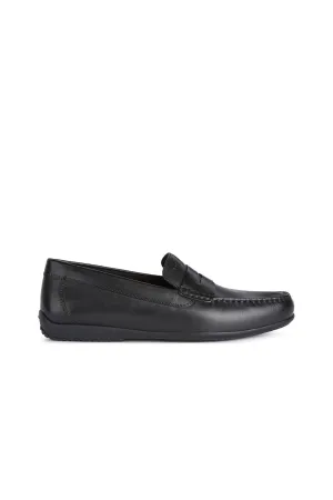 Geox Erkek Siyah Ascanio Deri Casual Loafer