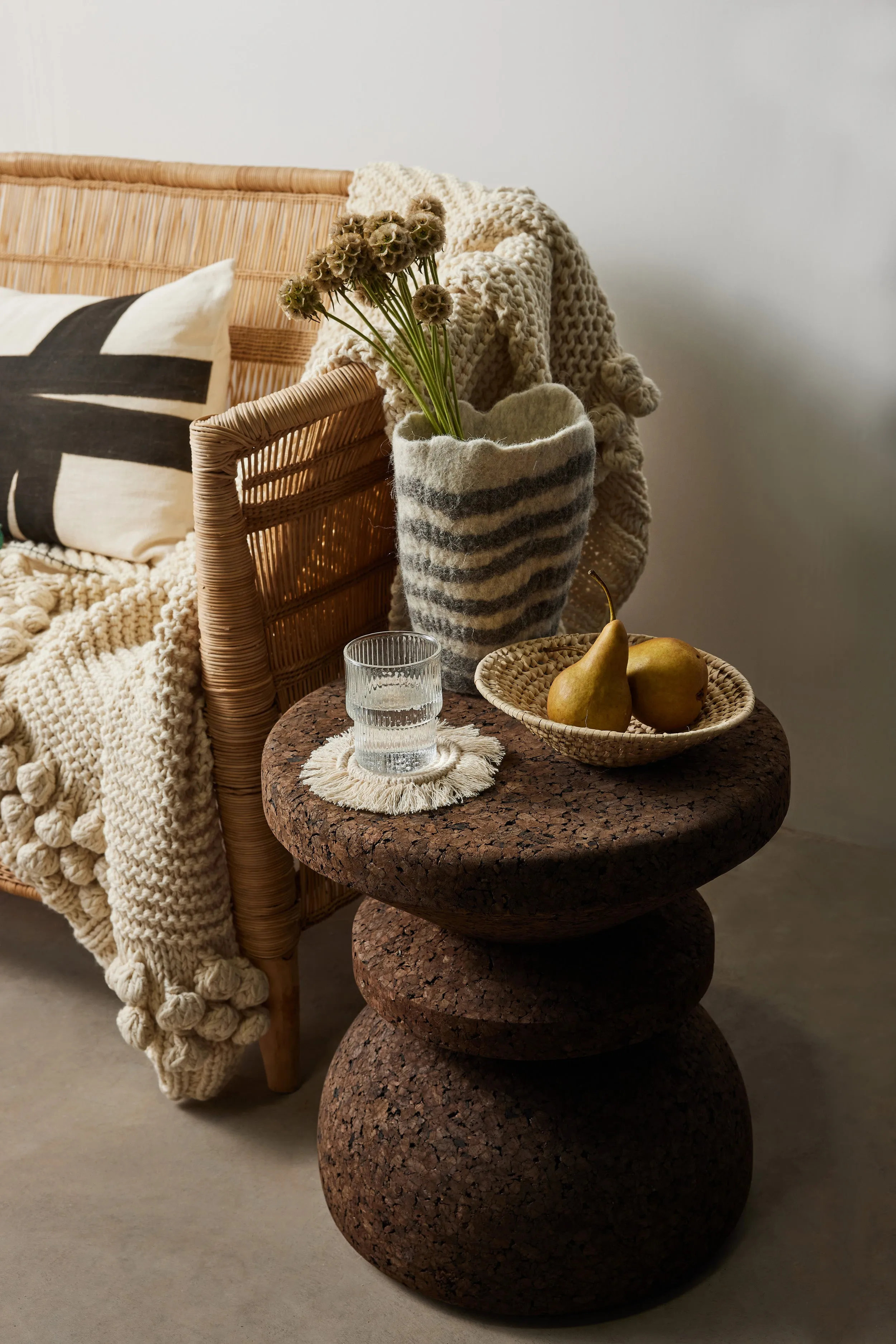 Hand-Felted Woven Wool Table Vase