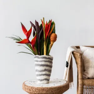 Hand-Felted Woven Wool Table Vase