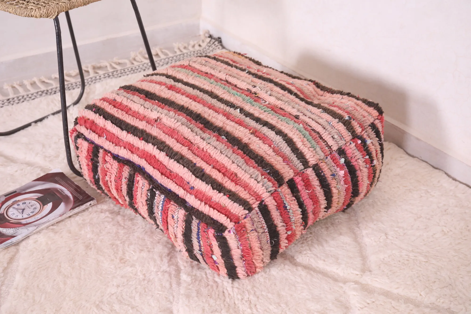 Hand Woven berber Moroccan Ottoman Pillow