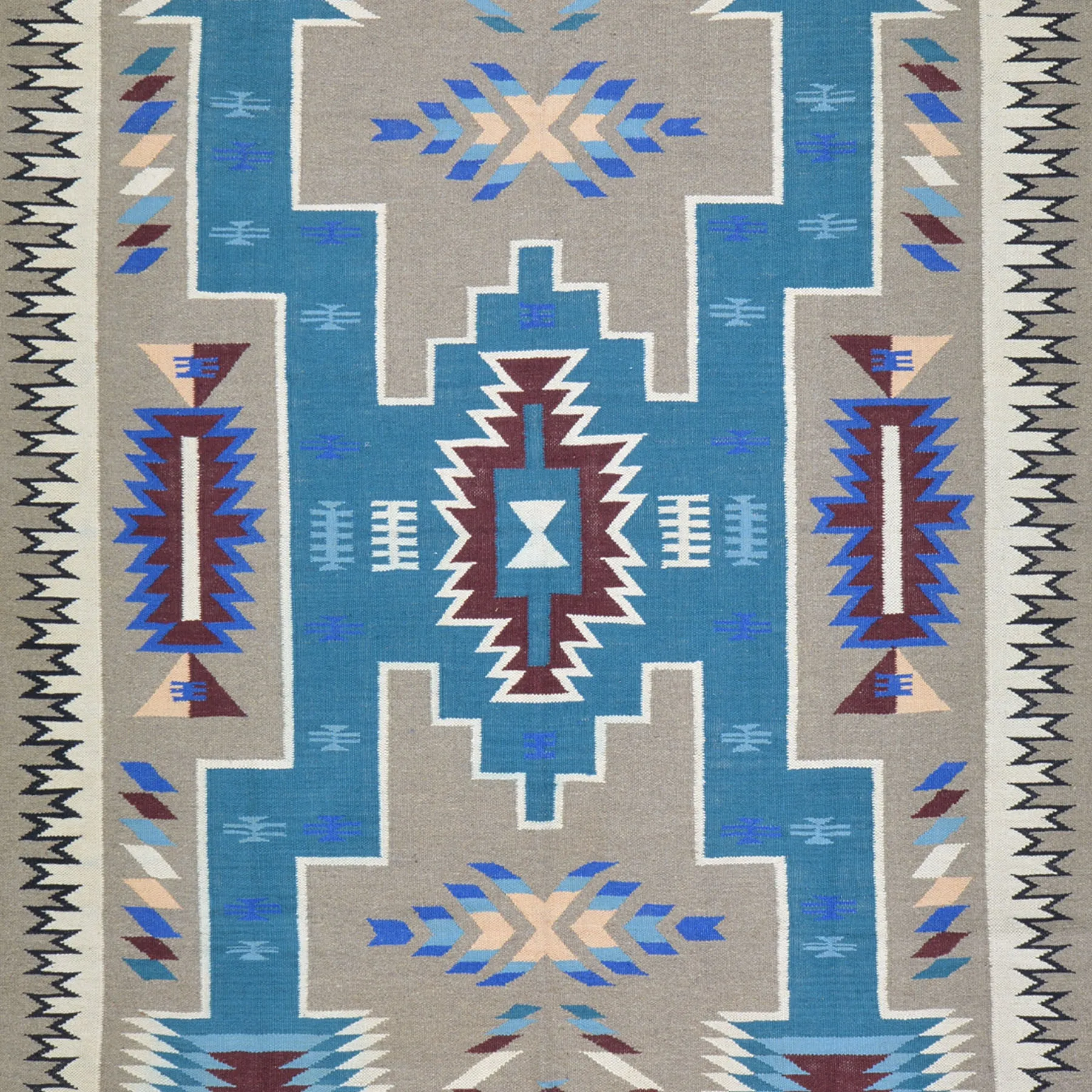 Hand-Woven Reversible Southwestern Design Handmade Wool Kilim (Size 6.0 X 8.11) Cwral-10344