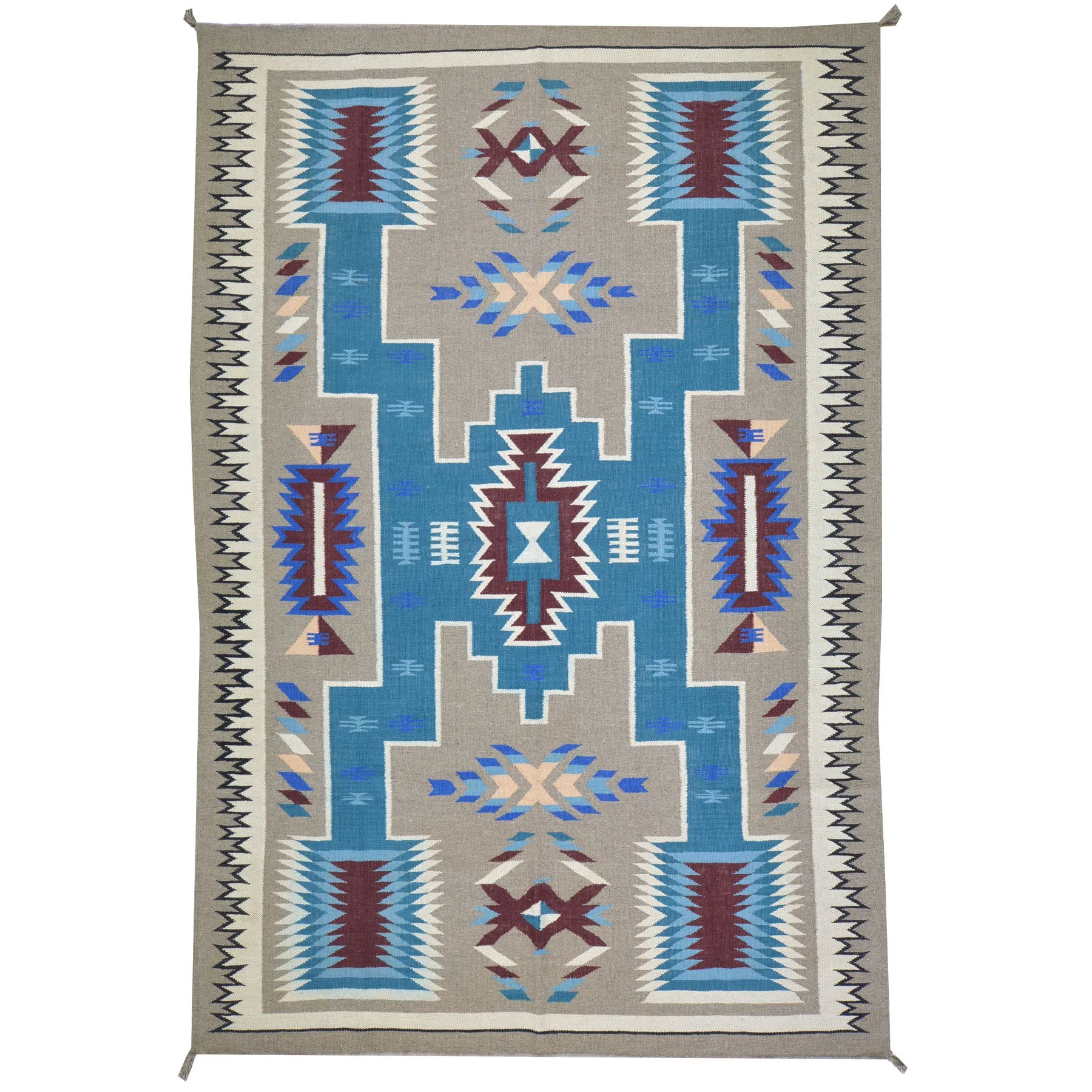 Hand-Woven Reversible Southwestern Design Handmade Wool Kilim (Size 6.0 X 8.11) Cwral-10344