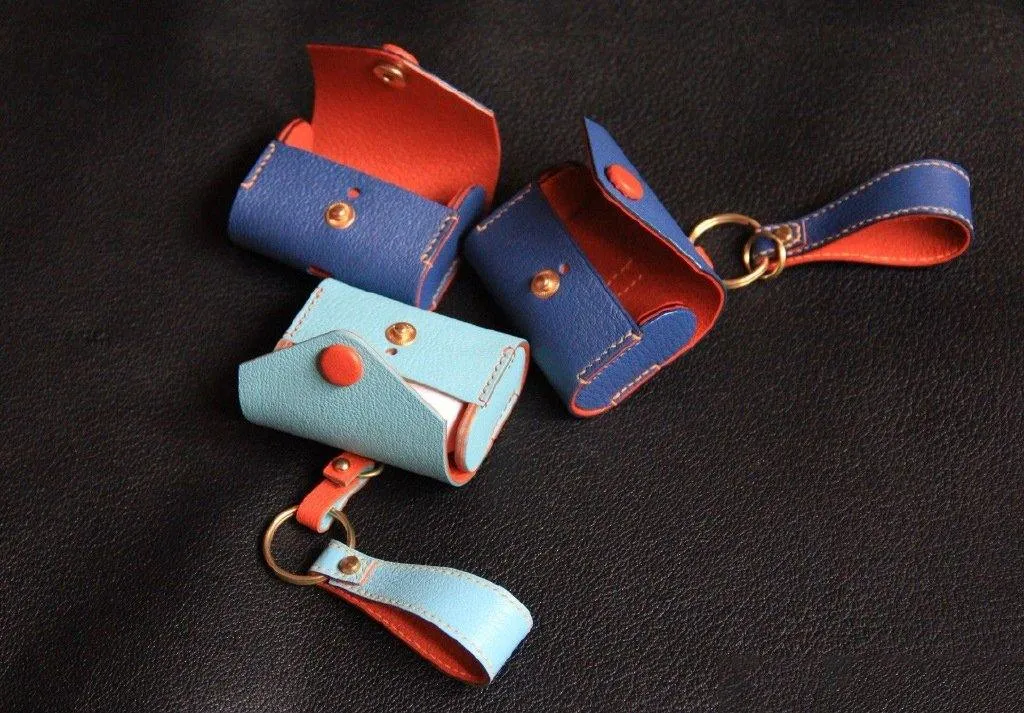 Handmade Leather AirPods Case with Keyring Leather AirPods Case Airpod Case Cover