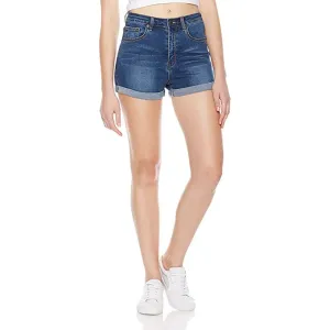 Impulse High-Waist Rolled Hem Denim Shorts