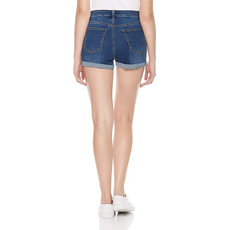 Impulse High-Waist Rolled Hem Denim Shorts