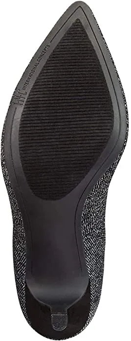 INC International Concepts Womens Briella Fabric Pointed, Black Knit, Size 5.0