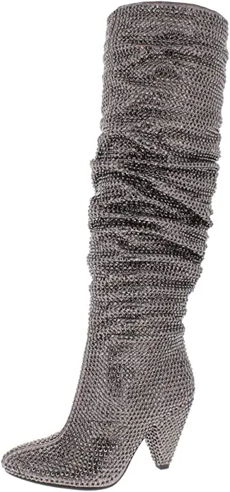 INC International Concepts Womens Gerii3 Almond Toe Knee High, Pewter, Size 5.5