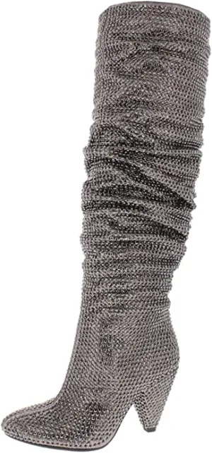 INC International Concepts Womens Gerii3 Almond Toe Knee High, Pewter, Size 5.5