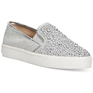 INC Womens Faux Leather Loafer Casual and Fashion Sneakers Silver 5 Medium (B,M)