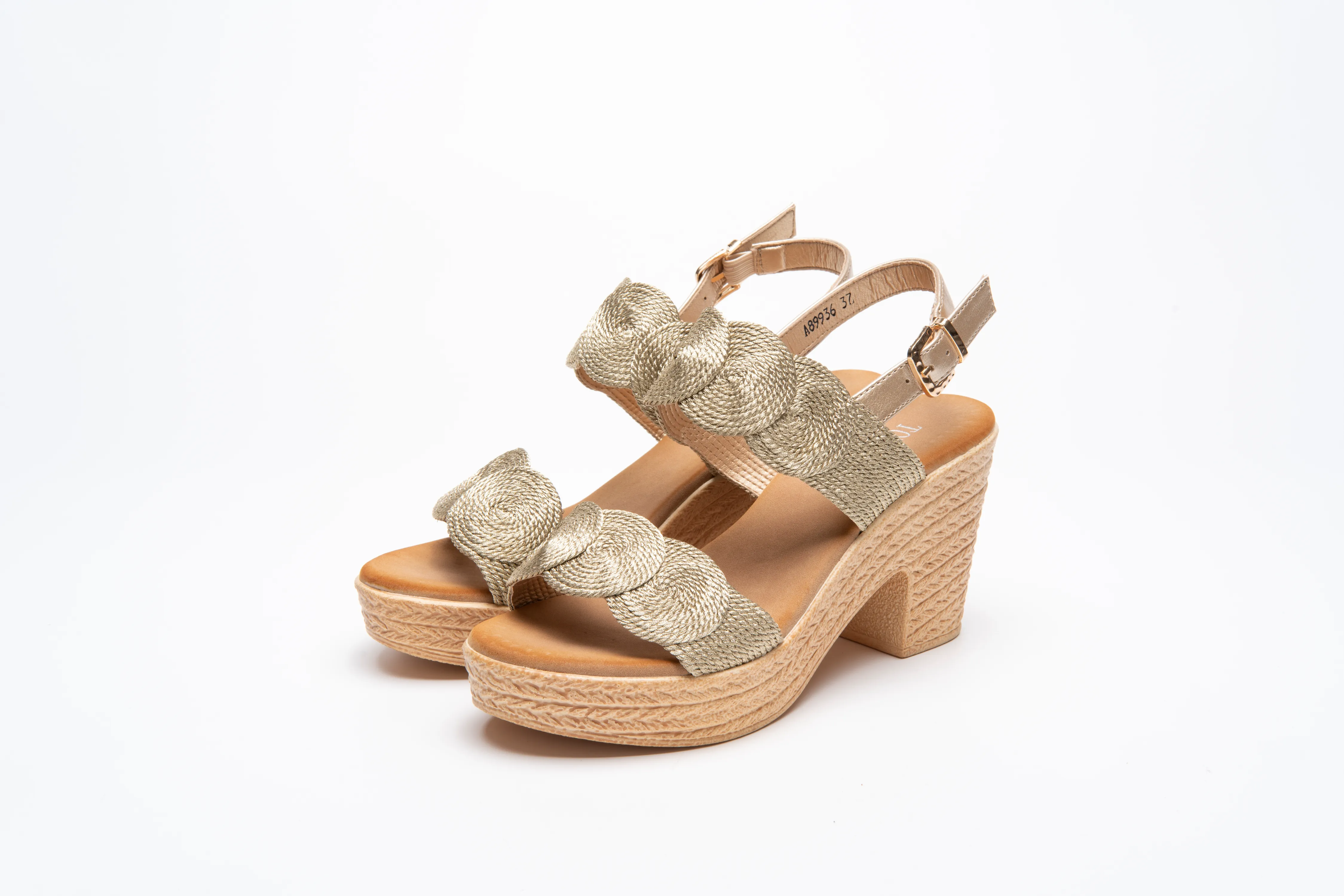 IVACHY Womens Sandal Ladies Wedge Woven Braided Block Heels Summer Espadrille Platform A89936